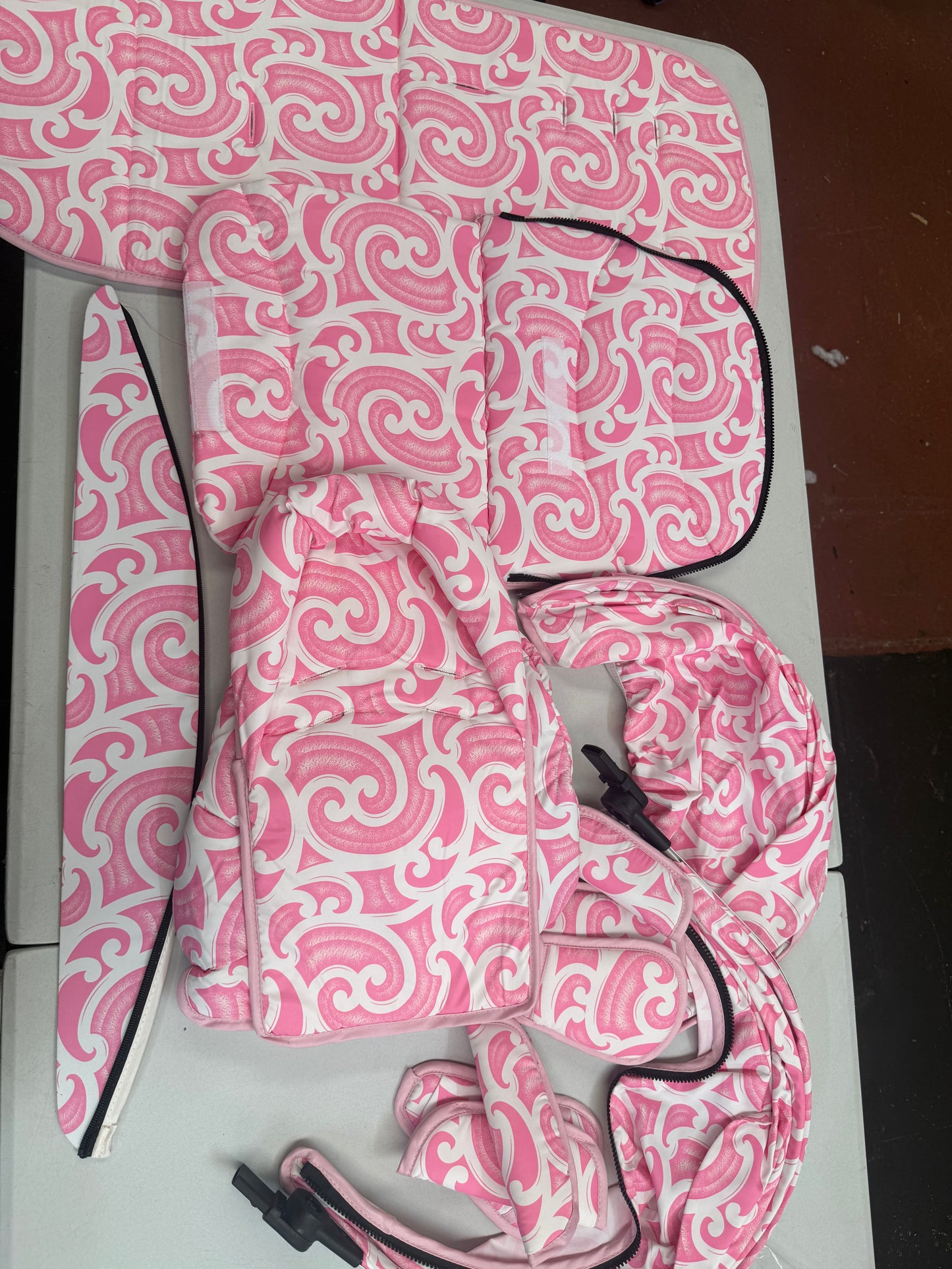 Full pink pram & capsule covers